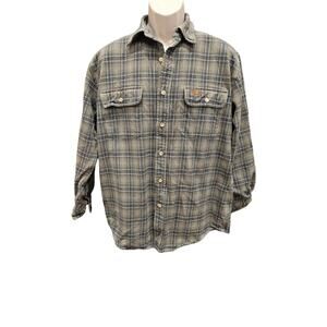Green Heavyweight Flannel Work Shirt S138LDN sz M carhartt warm winter used